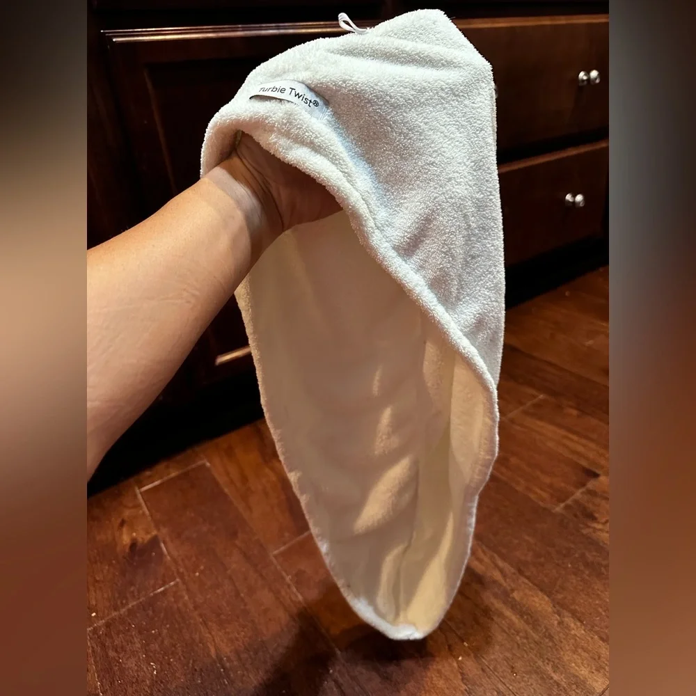 Turbie Twist White Hair Towel Turban Wrap